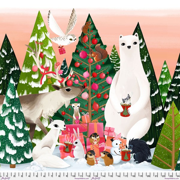 Panel Woodland Holiday Waldtiere - Weihnachtsstoff Baumwolle
