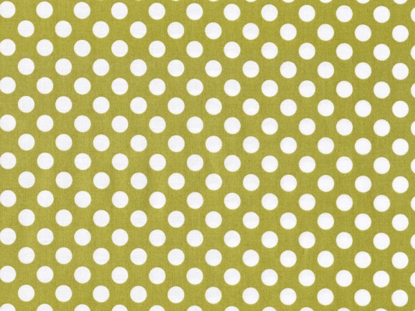 Baumwollstoff Punkte Olivgrün - Polka Dot