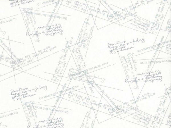 Baumwollstoff Schrift Linien Weiß - Modern Backgrounds More Paper