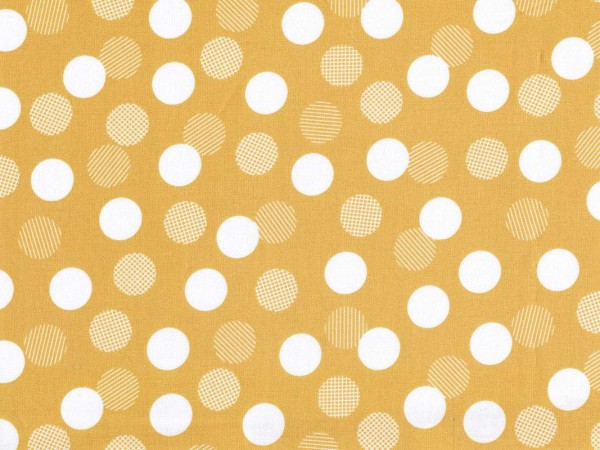 Baumwollstoff Punkte Gelb/Weiß - Color Theory