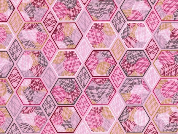 Baumwollstoff Hexagons pink - Lovelorn
