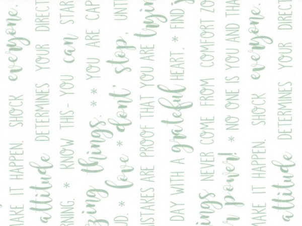 Baumwollstoff Schrift Wörter Mint - Flourish
