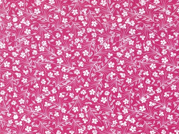 Baumwollstoff Blumen Pink/Weiß - Lovelorn