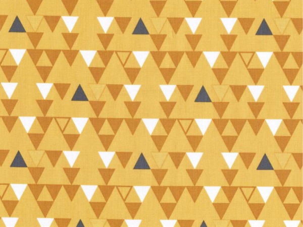 Baumwollstoff Dreiecke Gelb - Color Theory