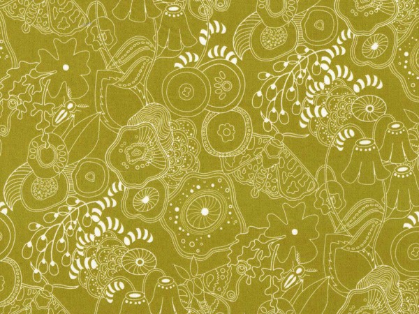 Baumwollstoff Blumen Grow Citron - Sun Print