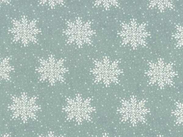 Jolly Good Schneeflocken Sterne Blau - Basicgrey - Weihnachtsstoff Baumwolle