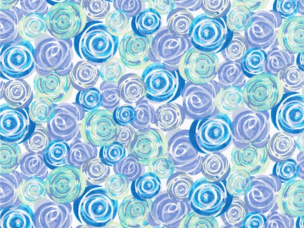 Baumwollstoff Rosenblüten Flieder/Blau - Lulu