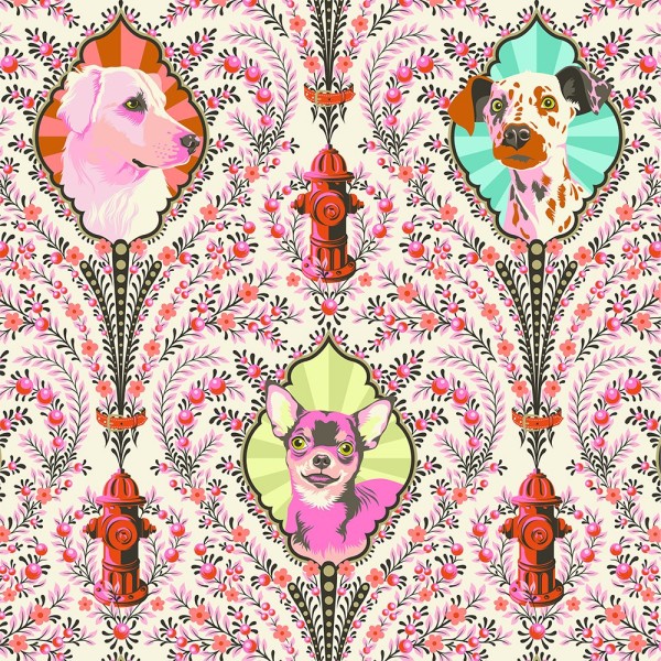 Besties - Tula Pink - Puppy Dog Eyes Blossom Metallic