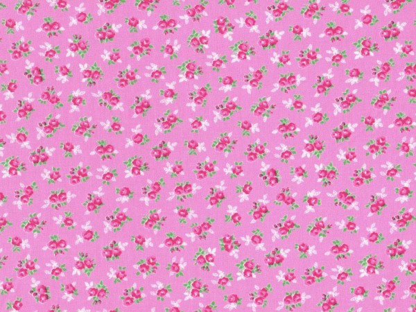 Baumwollstoff Rosen Pink - Guest Room