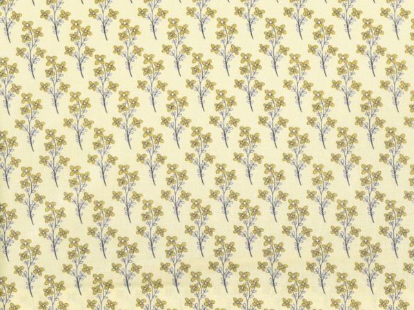 Baumwollstoff Blumen gelb - Vintage Sunshine